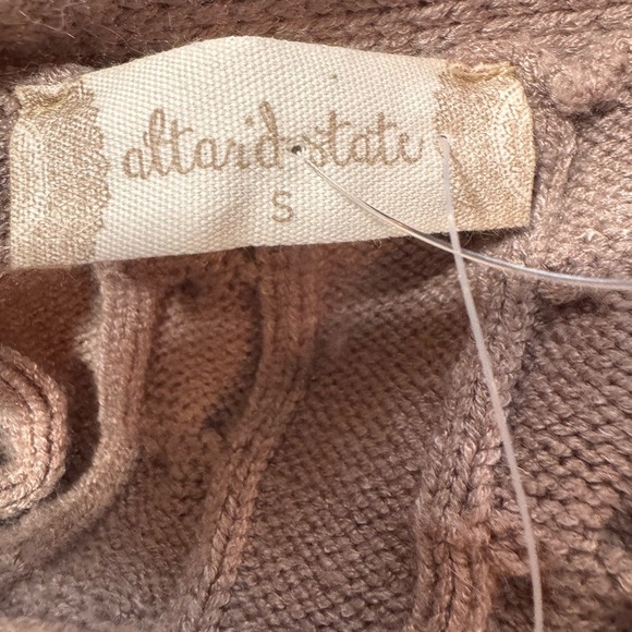 Altar’d State Women's Mocha Cable Knit Cropped Sweater NWT - Picture 8 of 10